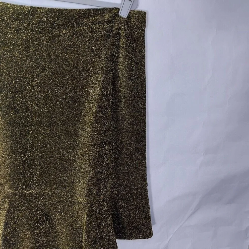 Michael Kors Skirt Women L‎ Gold Metallic Luxe Cocktail Holiday Glam Statement